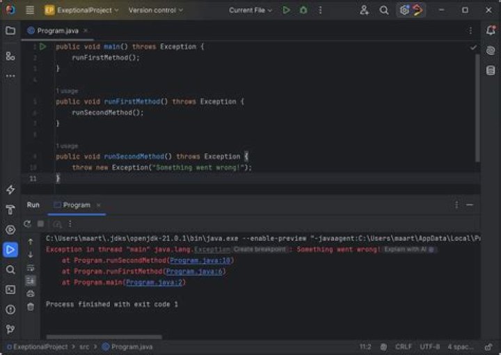 How do you throw an error in Java