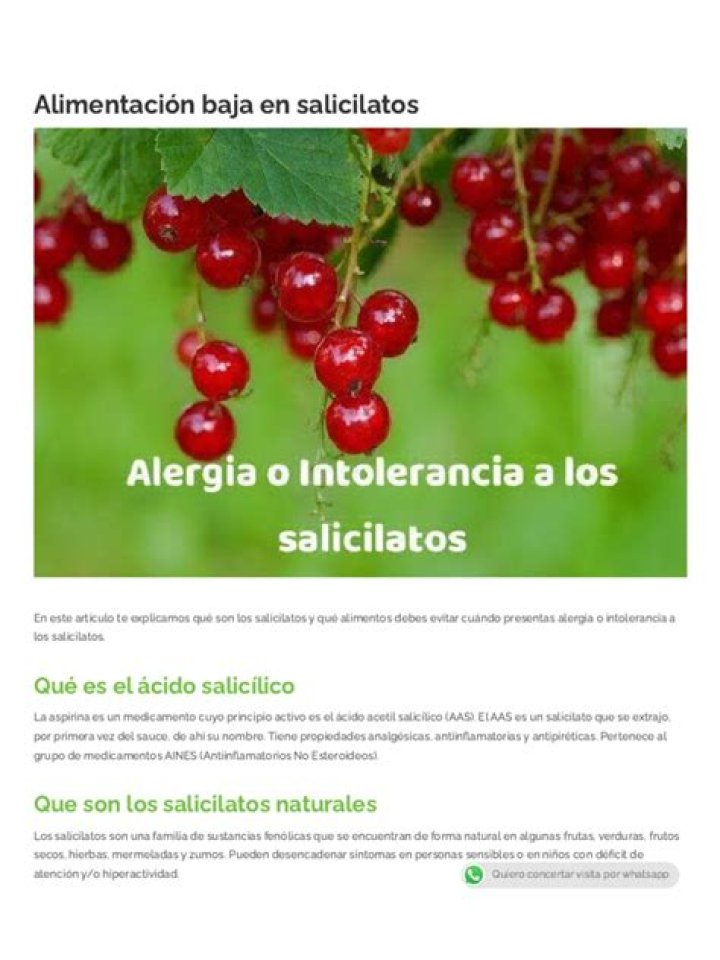 ¿Qué es alergia a los salicilatos